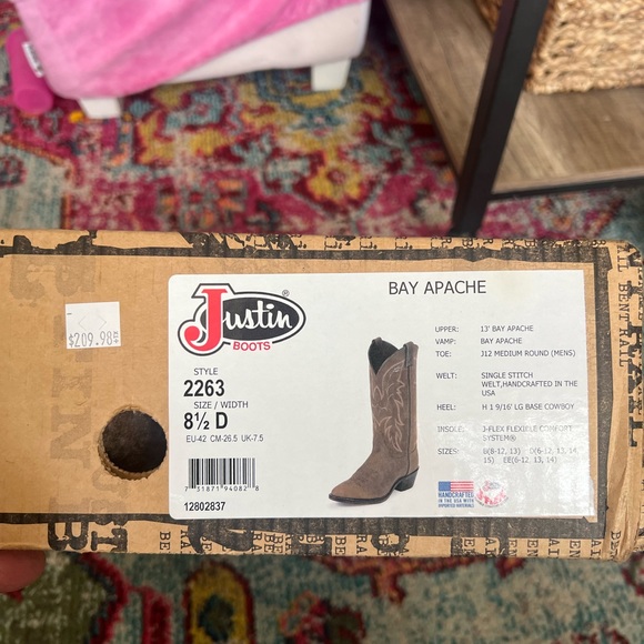 Justin Boots Bay Apache like new - Picture 8 of 8